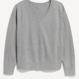 NWT OLD NAVY SoSoft Loose V-Neck Sweater Color: Heather Gray